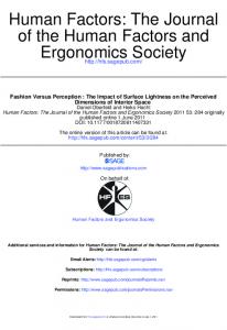 Ergonomics Society of the Human Factors and ... - Semantic Scholar