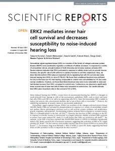 ERK2 mediates inner hair cell survival and