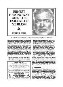 ernest hemingway and the failure of nihilism - Libertarian Alliance