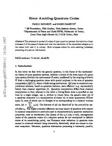 Error Avoiding Quantum Codes