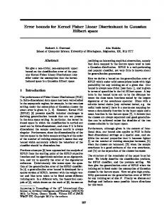 Error bounds for Kernel Fisher Linear Discriminant in Gaussian Hilbert ...
