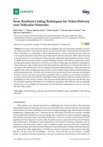 Error Resilient Coding Techniques for Video Delivery over ... - MDPI