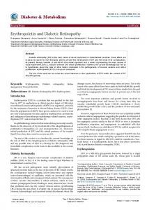 Erythropoietin and Diabetic Retinopathy - Semantic Scholar