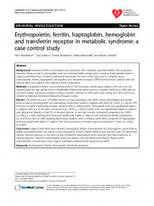 Erythropoietin, ferritin, haptoglobin, hemoglobin