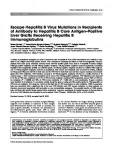 Escape hepatitis B virus mutations in recipients ... - Wiley Online Library