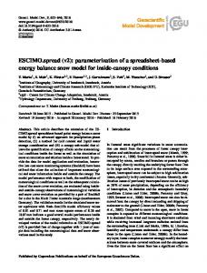 ESCIMO.spread - Geosci. Model Dev.