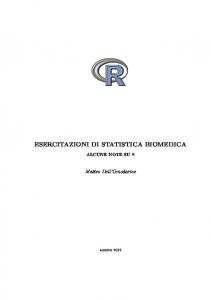 ESERCITAZIONI DI STATISTICA BIOMEDICA