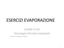 ESERCIZI EVAPORAZIONE - Forli