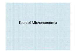 Esercizi Microeconomia