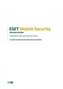 ESET Mobile Security Windows Mobile