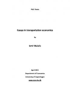 Essays in transportation economics