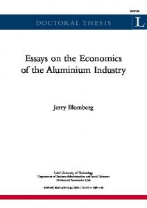 Essays on the Economics of the Aluminium Industry - DiVA