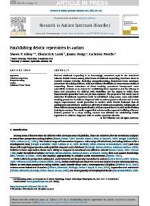 Establishing deictic repertoires in autism