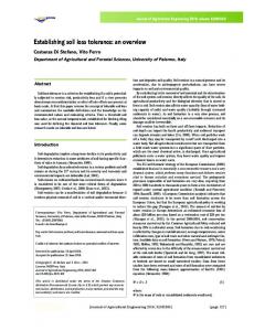 Establishing soil loss tolerance