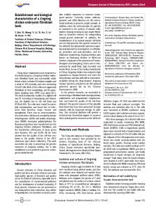 Establishment and biological characteristics of a