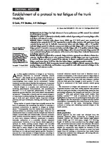 Establishment of a protocol to test fatigue of the trunk muscles - NCBI