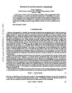 Estimates for practical quantum cryptography