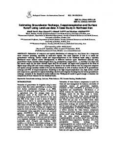 Estimating Groundwater Recharge ...