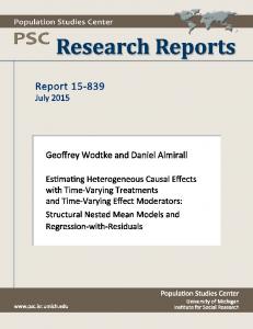 Estimating Heterogeneous Causal Effects with ... - Geoffrey T. Wodtke