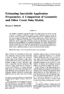 Estimating Insecticide Application Frequencies: A ... - AgEcon Search