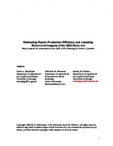 Estimating Peanut Production Efficiency and Assessing - AgEcon Search