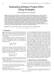 Estimating Software Project Effort Using Analogies - Semantic Scholar