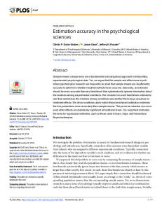 Estimation accuracy in the psychological sciences - Plos