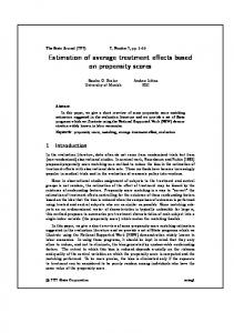 Estimation of average treatment effects based on ... - Andrea Ichino