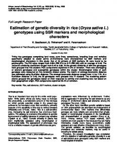 Estimation of genetic diversity in rice (Oryza ... - Academic Journals