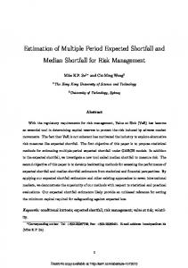 Estimation of Multiple Period Expected Shortfall and ... - SSRN papers