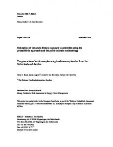 Estimation of the acute dietary exposure to pesticides using the ...