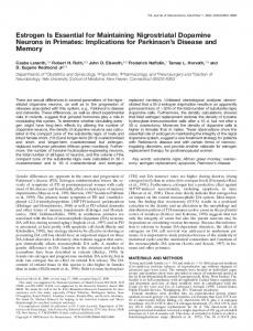 Estrogen Is Essential for Maintaining Nigrostriatal Dopamine Neurons ...