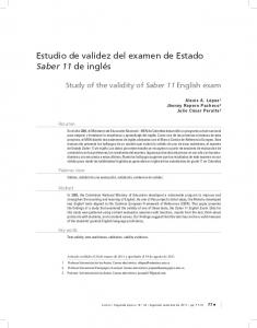 Estudio de validez del examen de Estado Saber ... - SciELO Colombia