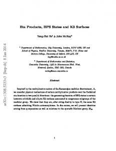 Eta Products, BPS States and K3 Surfaces