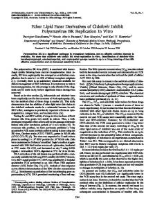 Ether Lipid Ester Derivatives of Cidofovir Inhibit Polyomavirus BK ...