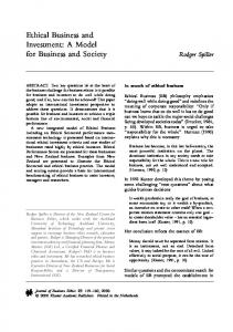 Ethical Business and Investment: A Model for Business ... - Springer Link