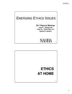 ETHICS AT HOME - nasba