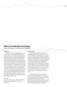 Ethics for Industrial Technology