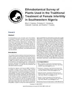 Ethnobotanical Survey of Plants Used in the Traditional Treatment of ...