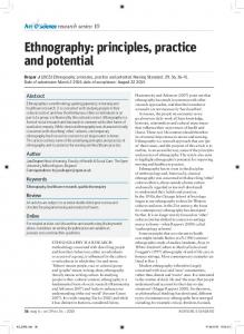 Ethnography: principles, practice and potential - Open Research Online
