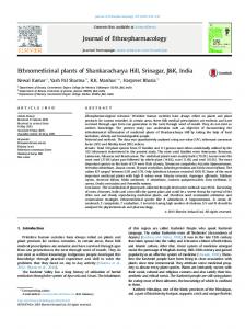 Ethnomedicinal plants of Shankaracharya Hill ...