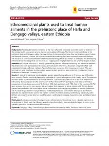 Ethnomedicinal plants used to treat human ailments ... - BioMedSearch