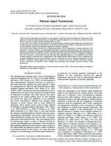 Ethylene Signal Transduction