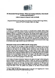 EU Renewable Energy Policies - Clingendael International Energy ...