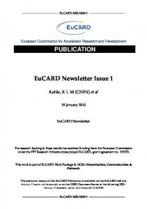 EuCARD Newsletter Issue 1