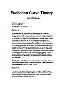 Euclidean Curve Theory