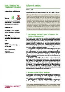 Eukaryotic origins - Semantic Scholar