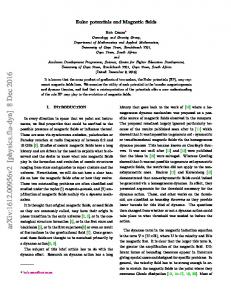 Euler potentials and Magnetic fields