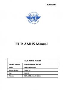 EUR AMHS Manual - ICAO