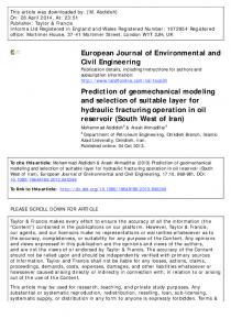 European Journal of Environmental and Civil Engineering Prediction